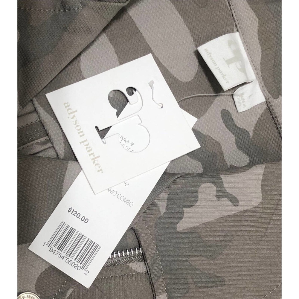 NWT Adyson Parker Camo Jacket Sz L Chest 40/42” Moto Jacket Womens Green Camo - Picture 4 of 6